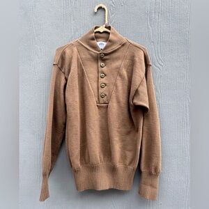Vintage US Military Issue 5-Button Henley Sweater Size LG